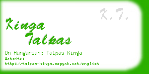 kinga talpas business card